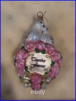 Kurt Adler Polonaise Glass Christmas Ornaments Vintage Just Married Box Set