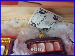Kurt S. Adler Set 6 Palline Di Vetro Per Albero Di Natale Rosse Con Fiocchi Di Neve 80 Mm