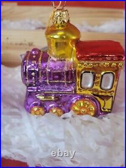 Kurt Adler Polonaise Glass Train Ornament Set in Box