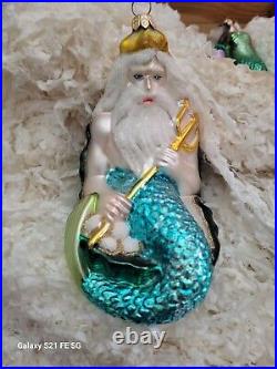 Kurt Adler Polonaise Komozja 5 Pc Little Mermaid Ornament Set Wood Crate