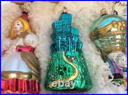 Kurt Adler Wizard Of Oz Polonaise Blown Glass Christmas Ornament Set 4 In Wood B