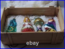 Kurt Adler Wizard Of Oz Polonaise Glass Christmas Ornament Set 2nd Year GP518