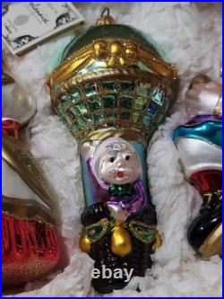 Kurt Adler Wizard Of Oz Polonaise Glass Christmas Ornament Set 2nd Year GP518
