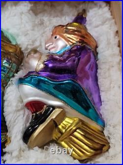Kurt Adler Wizard Of Oz Polonaise Glass Christmas Ornament Set 2nd Year GP518