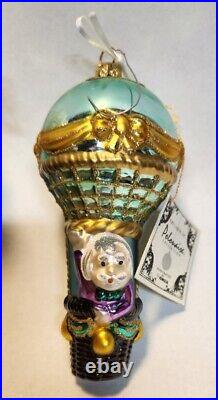 Kurt Adler Wizard Of Oz Polonaise Glass Christmas Ornament Set 4 Wood Box