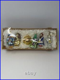 Kurt Adler Wizard Of Oz Polonaise Glass Christmas Ornament Set 6 Wood Ltd Ed 99