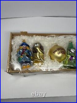 Kurt Adler Wizard Of Oz Polonaise Glass Christmas Ornament Set 6 Wood Ltd Ed 99