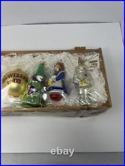 Kurt Adler Wizard Of Oz Polonaise Glass Christmas Ornament Set 6 Wood Ltd Ed 99