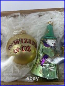 Kurt Adler Wizard Of Oz Polonaise Glass Christmas Ornament Set 6 Wood Ltd Ed 99