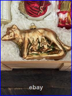 Kurt S. Adler Polonaise Roma Hand Blown Glass Ornaments Set In Box (4)