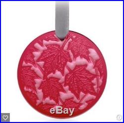 LALIQUE CRYSTAL ORNAMENT RED satin ELYSEES 2015 Sealed Xmas Tree Mint in Box