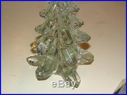 LEADED GLASS CHRISTMAS TREE PAPERWEIGHT HOLIDAY DECORATION