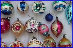 Lot Of 60 Vintage / Antique Glass Christmas Ornaments Shiny Brite USA W. Germany