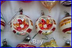 Lot Of 60 Vintage / Antique Glass Christmas Ornaments Shiny Brite USA W. Germany