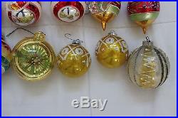 Lot Of 60 Vintage / Antique Glass Christmas Ornaments Shiny Brite USA W. Germany