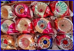 LOT VTG Glass Indent Stencil Pictured BALL DROP Xmas Ornament Poland CCCC