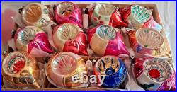 LOT VTG Glass Indent Stencil Pictured BALL DROP Xmas Ornament Poland CCCC