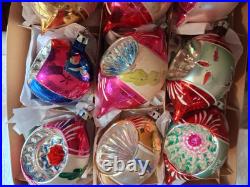 LOT VTG Glass Indent Stencil Pictured BALL DROP Xmas Ornament Poland CCCC