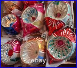 LOT VTG Glass Indent Stencil Pictured BALL DROP Xmas Ornament Poland CCCC