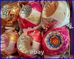 LOT VTG Glass Indent Stencil Pictured BALL DROP Xmas Ornament Poland CCCC