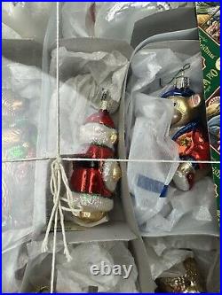 LOT of 16 pcs OWC Old World Christmas Ornament Glass 1 With Broken Foot