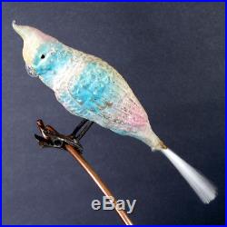 Large Antique Cockatoo Unsilvered German Glass Bird Christmas Ornament