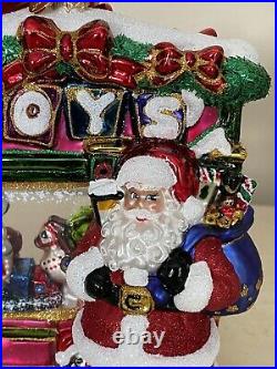 Large Christopher Radko Santa Tip Top Toy Shop Christmas Ornament New In Box