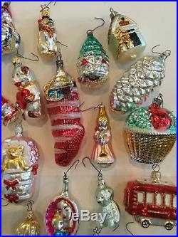 Large Lot Of 25 Vintage Mercury Glass Christmas Tree Ornaments Beautiful! Lot#1