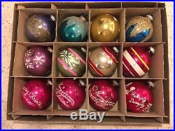 Large Lot of Vintage Shiny Brite Mercury Glass Christmas Ornaments