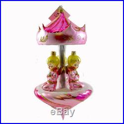 Laved Italian Ornaments ANGEL CAROUSEL PINK Glass Christmas Religious CAR005