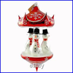 Laved Italian Ornaments SNOWMAN CAROUSEL Glass Ornament Christmas Holiday CAR022