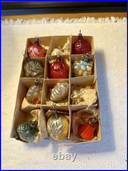 Lot 10 Vintage 1920s/30s Blown Mercury Glass Ornaments Germany Basket Acorn Lot 10 Vintage 1920s/30s Blown Mercury Glass Ornaments Germany Basket Acorn