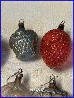 Lot 10 Vintage 1920s/30s Blown Mercury Glass Ornaments Germany Basket Acorn Lot 10 Vintage 1920s/30s Blown Mercury Glass Ornaments Germany Basket Acorn