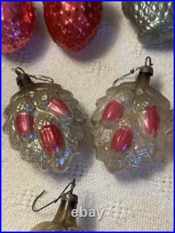 Lot 10 Vintage 1920s/30s Blown Mercury Glass Ornaments Germany Basket Acorn Lot 10 Vintage 1920s/30s Blown Mercury Glass Ornaments Germany Basket Acorn