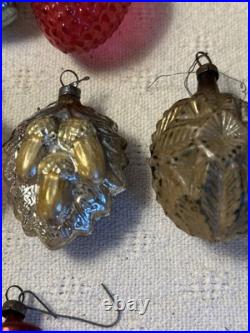 Lot 10 Vintage 1920s/30s Blown Mercury Glass Ornaments Germany Basket Acorn Lot 10 Vintage 1920s/30s Blown Mercury Glass Ornaments Germany Basket Acorn