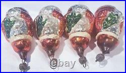 Lot/12 Set Antique Christmas Ornament Mercury Glass German Santa withOriginal Box