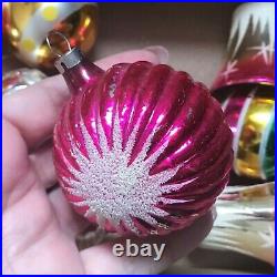 Lot (12) vintage Czech blown glass collectors Christmas ornaments