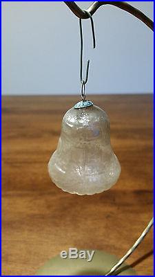 Lot 2 Antique Kugel Glass Christmas Tree Bell Grape Berry Miniature Ornament 2