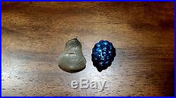 Lot 2 Antique Kugel Glass Christmas Tree Bell Grape Berry Miniature Ornament 2