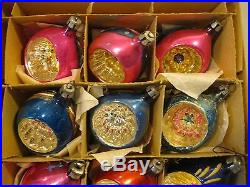 Lot 24 Vintage Poland Mercury Glass hand painted Indent Christmas Ornaments 3