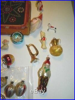 Lot 33 1930s Antique Glass GERMANY horns balls teapots CHRISTMAS ORNAMENTS