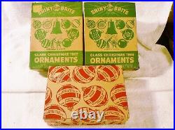 Lot 36VINTAGE SHINY BRITE MERCURY Glass Christmas Ornaments withBOXES MINT COND