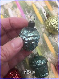 Lot 7 Antique Germany Feather Tree Figural Glass Christmas Ornaments German