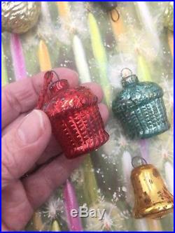 Lot 7 Antique Germany Feather Tree Figural Glass Christmas Ornaments German