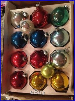 Lot 70 Large VTG Glass Christmas Ball Ornaments Indent Mica Glitter 1.5-3.5