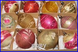 Lot Antique VTG 1900s Glass Pictured Indent BALL DROP Christmas Ornament Germany