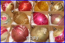 Lot Antique VTG 1900s Glass Pictured Indent BALL DROP Christmas Ornament Germany