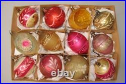 Lot Antique VTG 1900s Glass Pictured Indent BALL DROP Christmas Ornament Germany