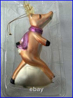 Lot Of 3 Pottery Barn Blown Glass Ornament Prancer, Vixen, Rudolph
