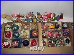 Lot Of 89 Vintage Glass Christmas Ornaments Indent Teardrop Mica Stencil & more